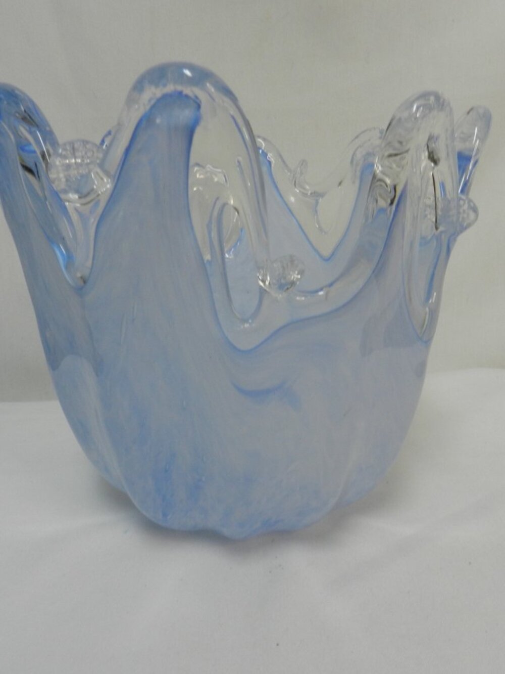 Murano Italy blown Art Glass Vase Decor Sticker 9" x 9" Centerpiece Sculpture